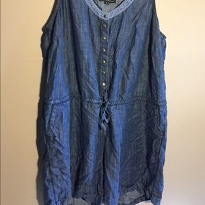 Faux denim romper